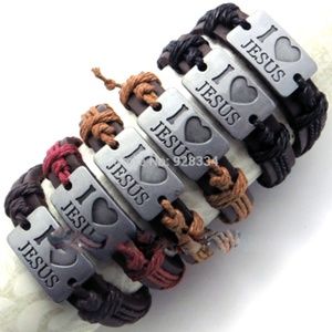 Unisex Faux Leather Adjustable Christian Inspirational Religious Jewelry